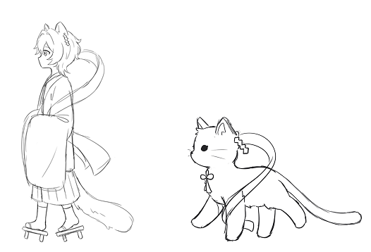 Character sketches used in user testing