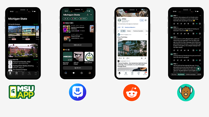 Research apps and screenshots